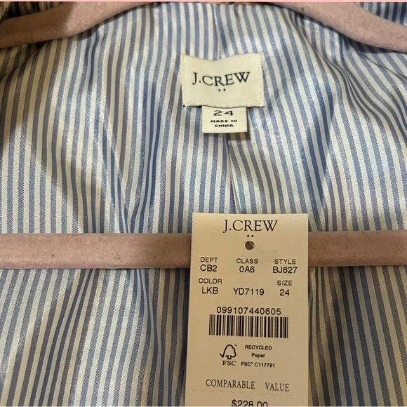 NWT! J. CREW DOUBLED BUTTON BLAZER IN LT KHAKI, BRICK RED. FULL LINING, PLUS 24 - Picture 3 of 15